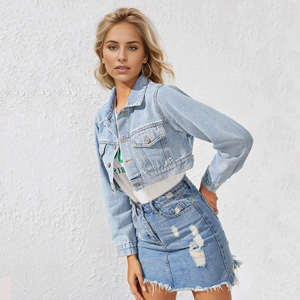 Nouvelle veste en jean courte de haute qualité pour femmes à la mode, veste pour femmes - Product Image 2