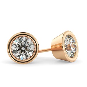 Pendientes de tuerca con corte redondo HER33, diamante cultivado en laboratorio de 0,30 quilates en platino, para regalo de aniversario nupcial - Product Image 1