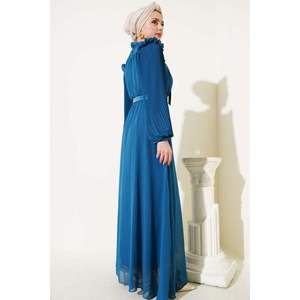 Robe à manches plissées Petrol - Product Image 4