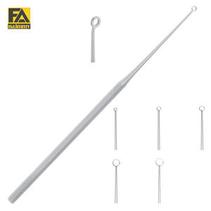 Fourniture directe d'usine de haute qualité 16.5cm BUCK EAR CURETTE Curette d'oreille manuelle en acier droit incurvé et tranchant - Product Image 2