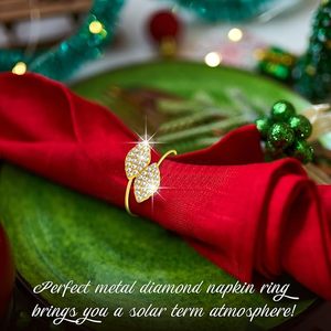 Farmhouse Boho ronds de serviette en métal et papier avec élastique pour table à manger ou décor de fête - Product Image 3