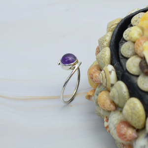 Améthyste violette 925 argent Sterling Style bohème bague unisexe fête mariage anniversaire pierres précieuses anneaux pour cadeau chrétien - Product Image 4