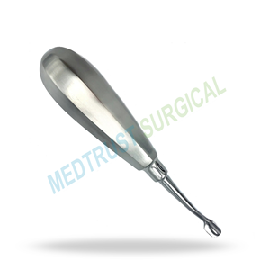 Élévateur dentaire chirurgical à pointe d'aile de 6 mm, courbé à l'intérieur, en acier inoxydable, pour l'extraction dentaire et l'élévation des racines - Product Image 4