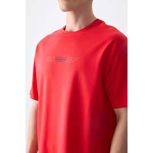 เสื้อยืดพิมพ์ลาย Fiesta ผ้าฝ้ายผสมเนื้อนุ่มทรงโอเวอร์ไซส์สำหรับผู้ชาย Air Jones - สวมใส่สบายสไตล์ลำลอง - Product Image 3