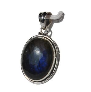 Cabochon de Labradorite en argent Sterling 925, pendentif unisexe, pierres de cristal de guérison naturelles - Product Image 4