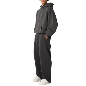 Streetwear Custom Blank Tracksuits for Men Sweatsuit Cotton Heavyweight Oversized Two Piece Pullover Hoodies and Sweatpants Set - Product Image 4