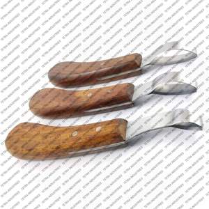Juego de 3 Cuchillos para Cascos de Caballo de Alta Calidad, Mango de Madera, Cuchillos para Garras de Caballo, Instrumentos Quirúrgicos Veterinarios de Acero Inoxidable de Grado Equino - Product Image 5