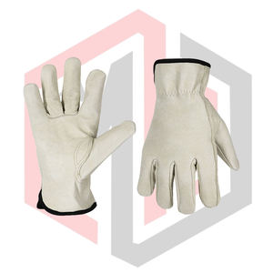 Heavy-Duty Split Leather Driver <b>Gloves</b> Comfortable Work Mittens Gardening Safety Breathable Grain Texture <b>Silicone</b>-Free - Product Image 4