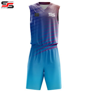 Maillots de basket-ball bleus en gros d'usine 2025-26/27, kits de basket-ball respirants de haute qualité avec logo personnalisé - Product Image 6