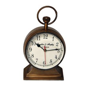 Meilleure horloge de bureau en laiton nautique pour décoration de maison personnalisée fournisseurs de cloche de bureau nautique d'horloges en aluminium antiques - Product Image 4