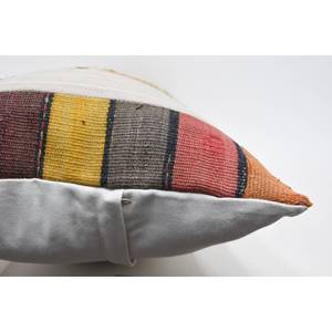 Multicolor Kilim Patchwork Wool <b>Pillow</b> 16x36 Inch Decorative Accent Cushion with Vintage Fluffy Leaves Pattern Woven Technique - Product Image 5