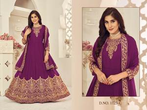 Nuevas llegadas 2025 estilo Anarkali longitud larga Eid mes especial Faux Georgette Salwar Kameez traje con talla grande disponible - Product Image 2