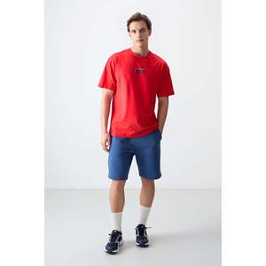 เสื้อยืดพิมพ์ลายทรงโอเวอร์ไซส์สำหรับผู้ชาย Air Jones ผ้าคอตตอนผสมเนื้อนุ่มหนา สไตล์ลำลองแนวสตรีท เหมาะสำหรับใส่ในชีวิตประจำวัน - Product Image 2