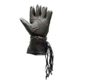 Guantes de motorista de cuero genuino de alta calidad Thinsulated Mitten Style conducción de invierno guantes de motocicleta diseño de flecos viajes al aire libre - Product Image 2