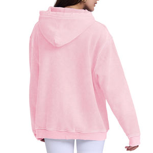 เสื้อฮู้ดซักกรดลำลองสำหรับผู้หญิงดีไซน์ใหม่เสื้อแนวสตรีทเสื้อมีฮู้ดไหล่หล่นระบายอากาศเป็นมิตรกับสิ่งแวดล้อม - Product Image 3