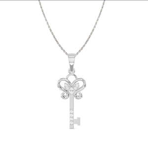 สร้อยคอพร้อมจี้รูปกุญแจเงินแท้ 925 - จี้และเครื่องประดับคุณภาพดี - Product Image 1