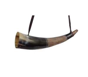 Cuerno de trompeta de juguete con acabado decorativo 100% cuerno de búfalo doméstico con agujero de soplado estilo vikingo - Product Image 2