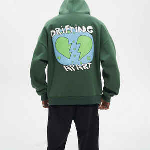 Sweatshirts à capuche et sweatshirts à épaules tombantes en coton épais avec logo personnalisé au prix de gros Nouveau design Streetwear pour hommes - Product Image 2