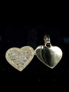 Premium Elegant Real Diamond Baguette Heart Pendant for Men & Women Jewelry <b>Charms</b> - Product Image 2