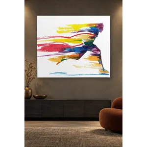 Fida Running Figure en couleurs aquarelle, impression sur toile - Product Image 4