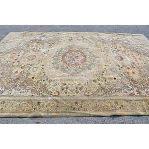 Alfombra turca de lana clásica Beige de 8,3x12,4 pies, patrón de retazos para entrada, sala de estar, dormitorio, tamaño de mesa auxiliar con respaldo de látex - Product Image 3