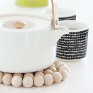 Sous-verre en perles de bois naturel Boho moderne pour casseroles et poêles chaudes, décoration de table, fait à la main du Vietnam, nouveau produit - Product Image 3