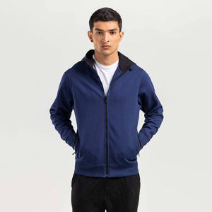 Sweat à capuche pour hommes sur mesure de haute qualité avec logo brodé à double fermeture éclair teint uni surdimensionné fermeture éclair pour l'hiver - Product Image 2