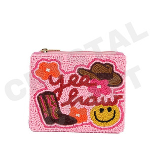 Joy Coin Pouch Cartera personalizada con cuentas de semillas Hermoso regalo para mamá-Diseño de corazones para niñas - Product Image 5