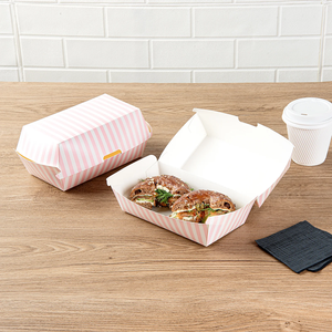 Boîte à emporter en papier kraft pour l'emballage alimentaire en gros - Vaisselle de restaurant, boîte à emporter pour hamburgers, contenants alimentaires en papier - Product Image 3