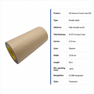 Nastro <span class=keywords><strong>Biadesivo</strong></span> Acrilico <span class=keywords><strong>3M</strong></span> 950, Nastro Trasparente Sensibile alla Pressione per Imballaggio - Product Image 6