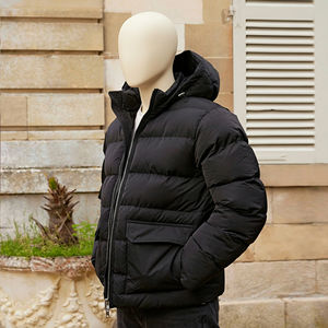Blouson matelassé noir rembourré pour homme 2026 avec capuche, chaud pour l'hiver, fermeture éclair avant, grandes poches, style décontracté, broderie streetwear - Product Image 2
