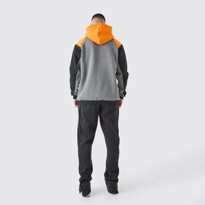 เสื้อฮู้ดไหมพรมถักแบบโอเวอร์ไซส์ สีบล็อก น้ำหนัก 360 กรัม สำหรับฤดูใบไม้ร่วงและฤดูหนาว ผลิตจากผ้าโพลีเอสเตอร์/คอตตอนฟลีซ สำหรับผู้ชาย - Product Image 2