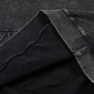 Sweat-shirts pour hommes en coton French Terry à épaules tombantes, coupe ample, zippés, avec rivets et strass, poids lourd, sur mesure OEM - Product Image 3