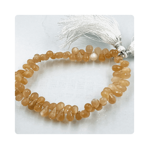 Vente en gros de haute qualité 7-8mm pierre de lune pêche à facettes larme briolette pierre de quartz naturel fabrication de bijoux taille 4-6mm - Product Image 4