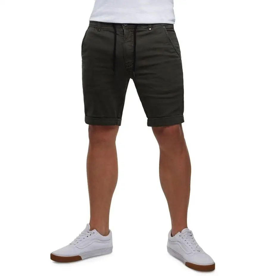 Pantalones cortos informales para hombre, con cordón, Color gris oscuro, ligeros, con logotipo de marca personalizado