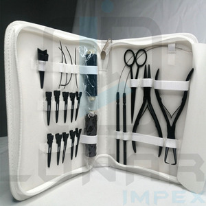 LUNAR Wholesale <b>Hair</b> <b>Extension</b> <b>Tools</b> Kit Hot Selling Surgical Grade Stainless Steel Black Matte Top Offer - Product Image 6