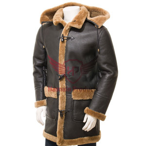 Abrigo de piel de oveja marrón para hombre, lujosa ropa de abrigo para un estilo y una calidez incomparables, personaliza el color - Product Image 1