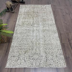 Tapis turc à accents turcs 3,5x6,6 pi (106x201 cm), tapis vintage gris à pois - Product Image 1