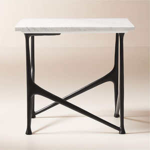 NEW Contemporary Marble Top Metal Leg <b>SQUARE</b> Side <b>Table</b> Luxury Stone Furniture Modern Handcrafted Design Perfect for Living Room - Product Image 4