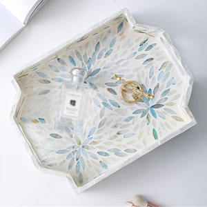 Bandeja rectangular de nácar, elegantes bandejas MOP para cena, fiesta, cóctel, té, mesa de café - Product Image 6