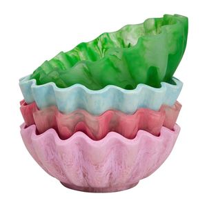 Indian Handmade Resin <b>Large</b> <b>Bowl</b> Handcrafted in Turquoise Color with Marble Pattern, High Quality Best Finish - Product Image 3