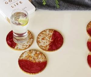 Posavasos de resina personalizado polaco de alto brillo con patrón de modelo de India - Product Image 2