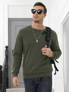 Sudadera de Invierno para Hombre, Color Verde Militar, Personalizada, de Forro Polar, Holgada, Transpirable, con Bordado, Cuello Redondo, GK Leather Industries - Product Image 3