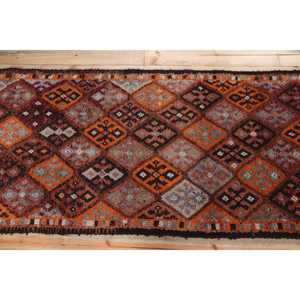 พรมตุรกีวินเทจ ขนาด 2.9x13.9 ฟุต สีน้ำตาล ลายเฮอร์กี ลายเพสลีย์ - Product Image 3