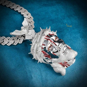 จี้เพชรรูปพระเยซูที่ส่องประกาย10k ประดับด้วยจี้รูปนกพิราบและมงกุฎหนามสีแดงเครื่องประดับฮิปฮอปออกสำหรับผู้ชาย - Product Image 4