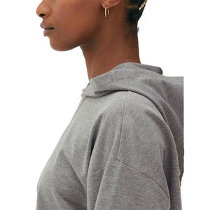 Sudadera con capucha corta de manga larga de invierno con logotipo personalizado para mujer, forro polar bordado, grueso, informal, de algodón, cremallera, estilo Y2K - Product Image 6