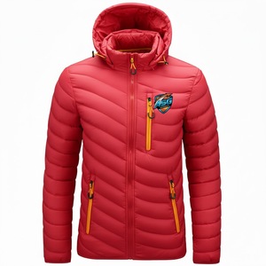 Chaqueta Acolchada Ligera para Hombre, con Cuello Alto, Cierre Frontal, Logotipo, Color Sólido, Transpirable, de Secado Rápido, Aislante, para Invierno - Product Image 5