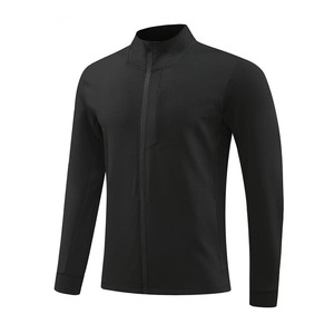 Veste de sport décontractée pour homme avec poche latérale zippée et col montant, couleur unie, logo avant - Product Image 5