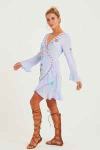 Dulce tradicional ucraniano Maxi vestido bohemio para mujer Relax Fit vestido largo con borlas bordado hecho a mano señoras Mini vestido Natural - Product Image 5