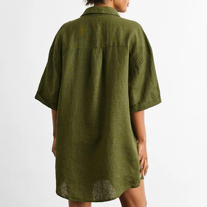 <span class=keywords><strong>Camicie</strong></span> <span class=keywords><strong>da</strong></span> <span class=keywords><strong>Notte</strong></span> in Lino e Cotone per Donne, Camicia <span class=keywords><strong>da</strong></span> <span class=keywords><strong>Notte</strong></span> Organica <span class=keywords><strong>con</strong></span> <span class=keywords><strong>Bottoni</strong></span>, Pigiama Sostenibile a <span class=keywords><strong>Maniche</strong></span> <span class=keywords><strong>Corte</strong></span> - Product Image 4